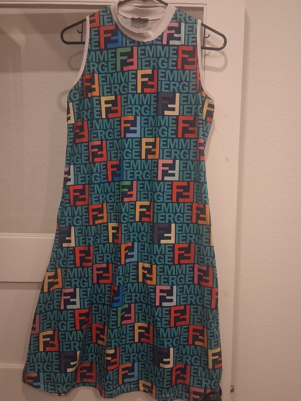 Fendi Multicolor Logo-Print Sleeveless Dress